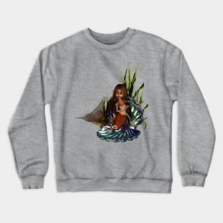 Cute mermaid in the deep ocean Crewneck Sweatshirt